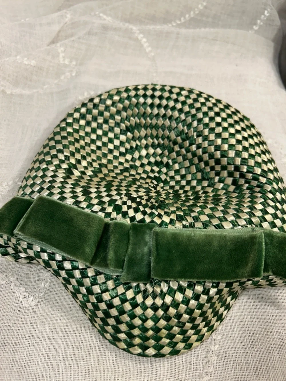 Vintage woven straw like headpiece halo piece - Picture 5 of 7